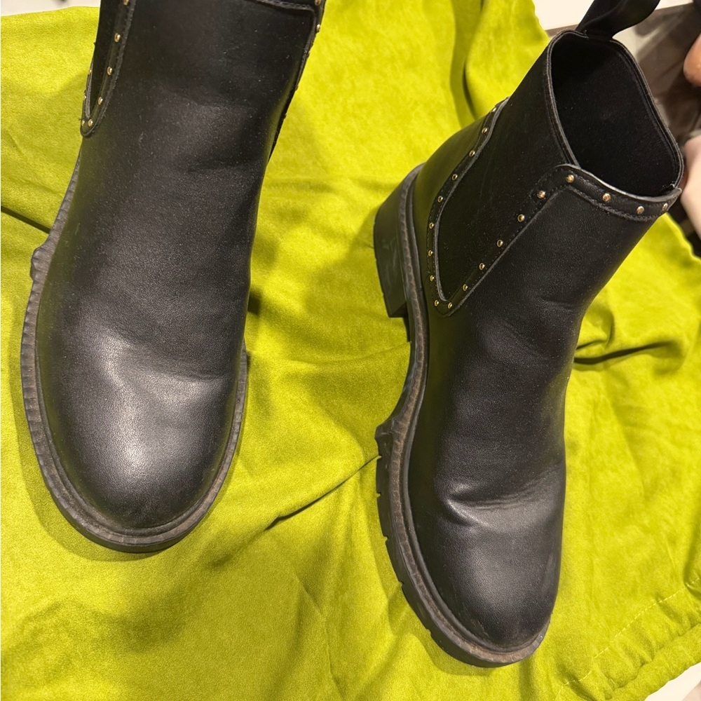 Coach women’s  Black Chelsea Boots with Stud Trim